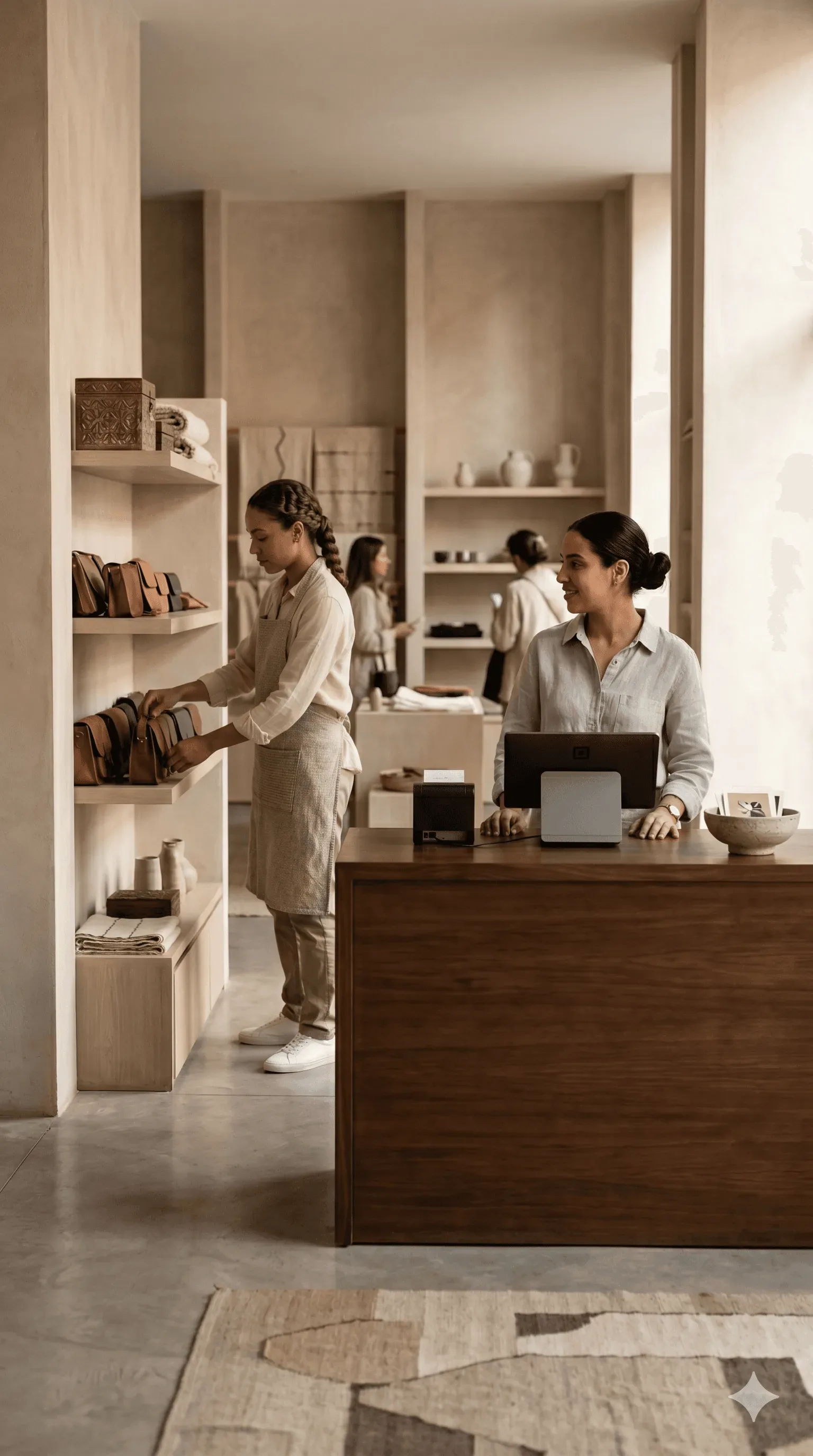 Un commerçant avec son équipe
