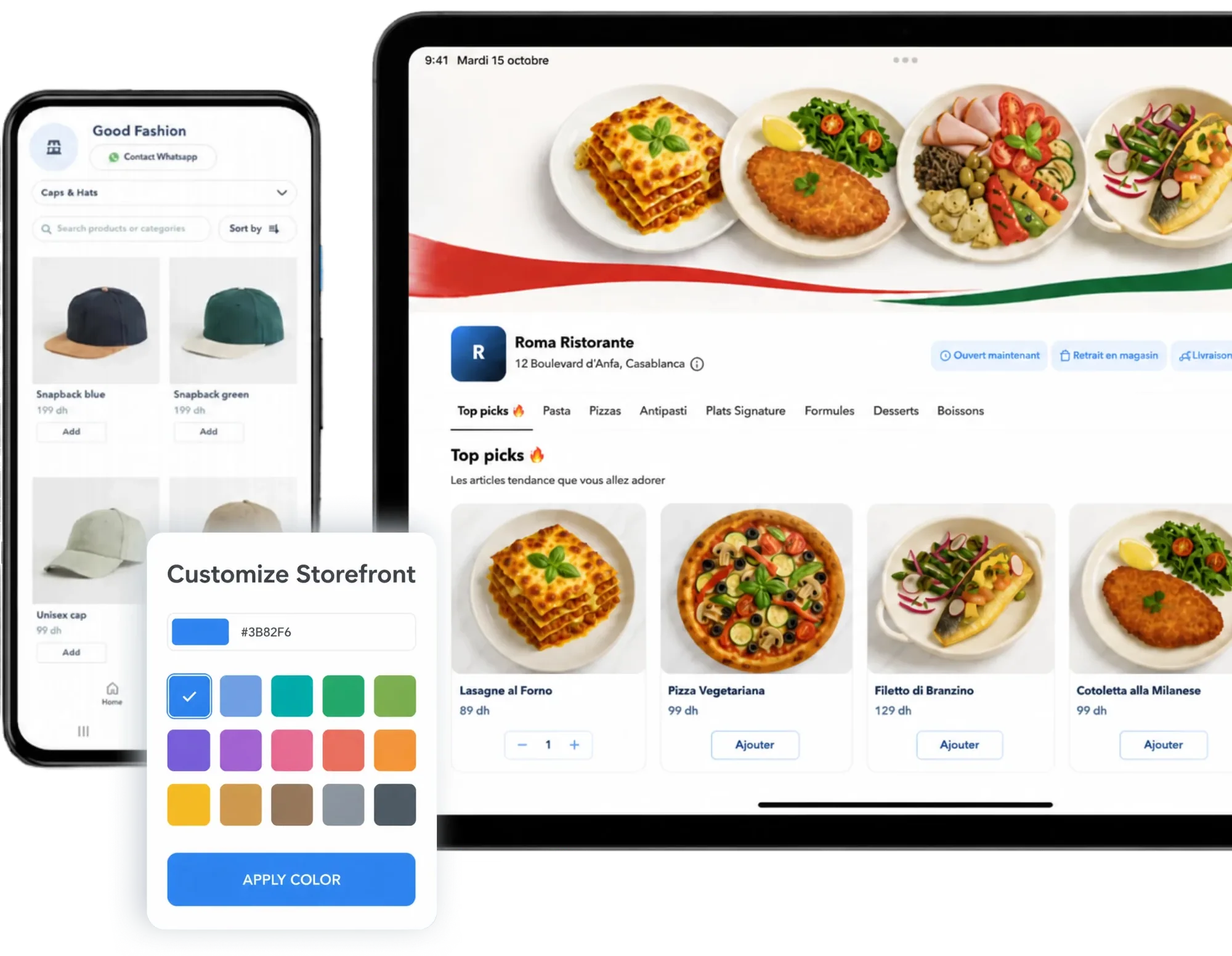 customizing a storefront's colors and branding