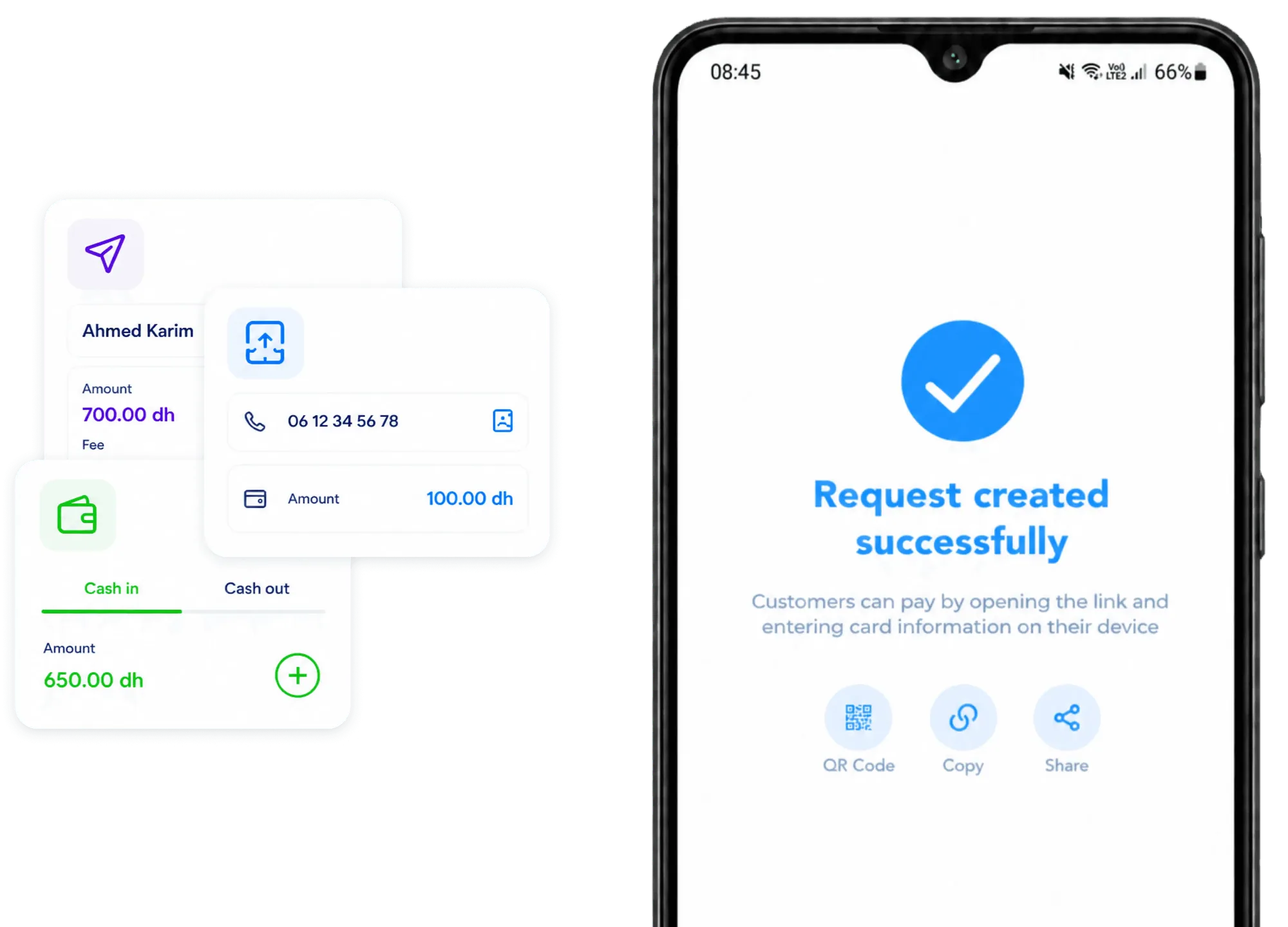 sending money and a payment request created successfully