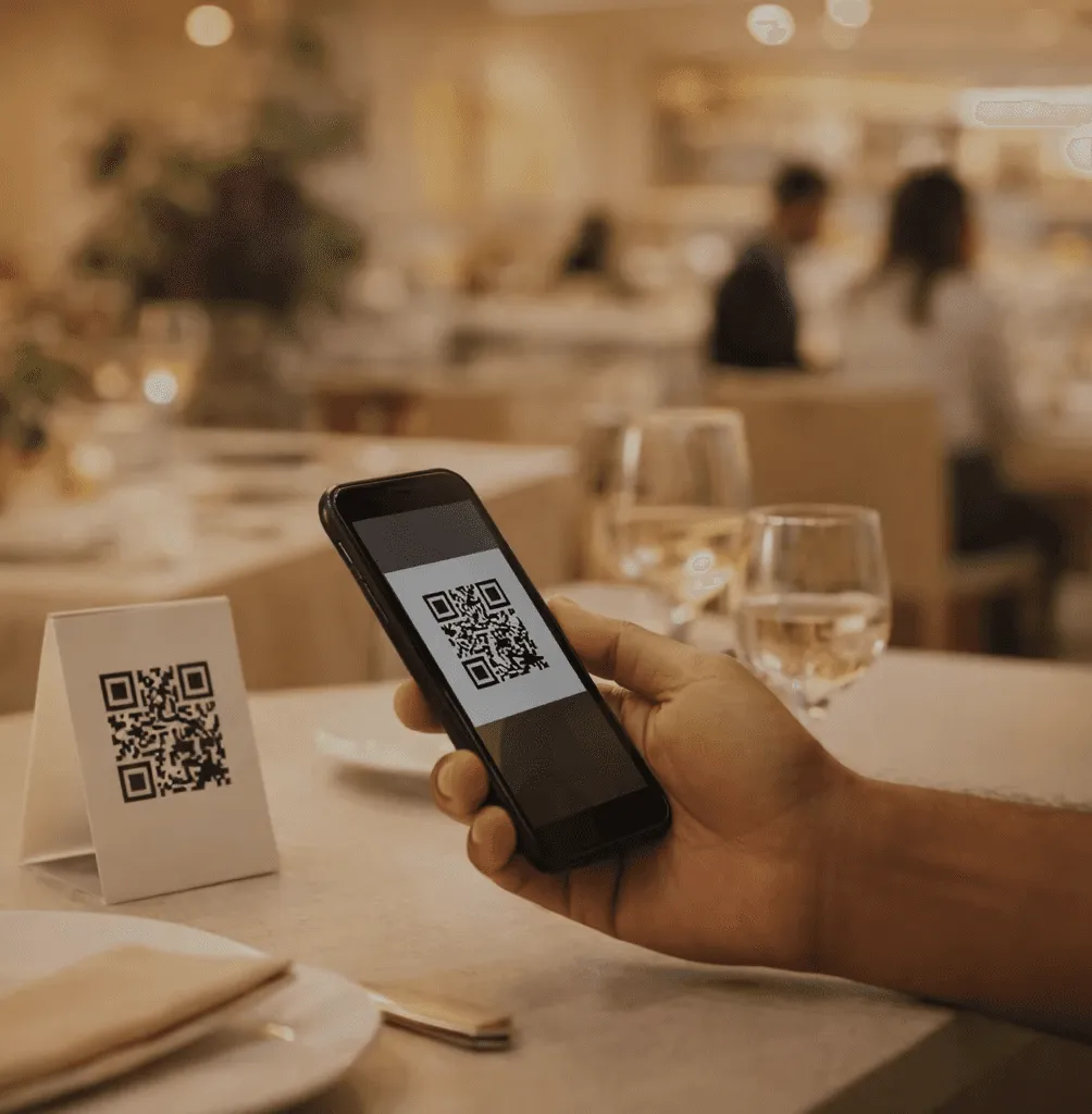 Capture d’écran : menu par QR code