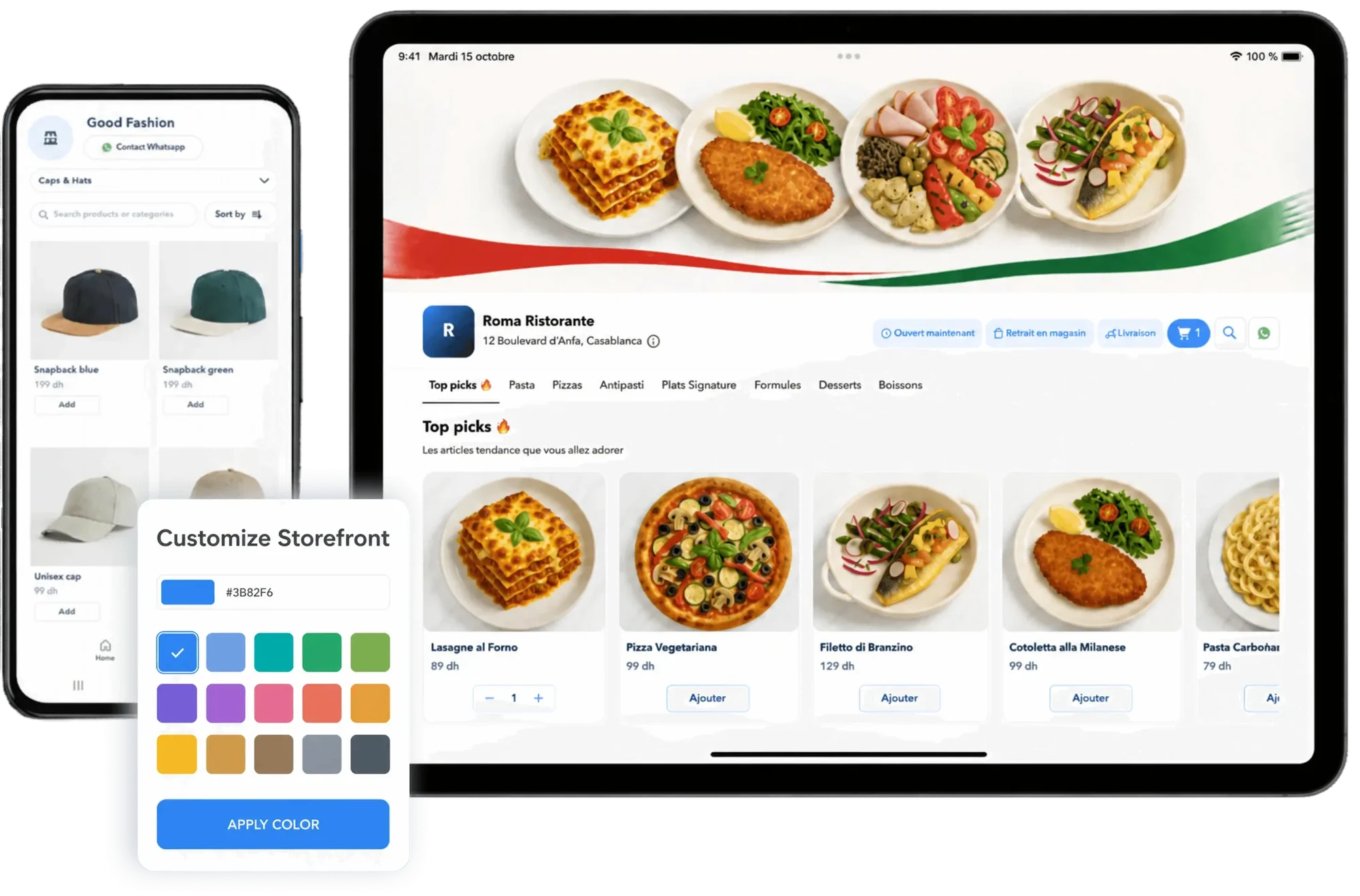 Screenshot: Your branded storefront
