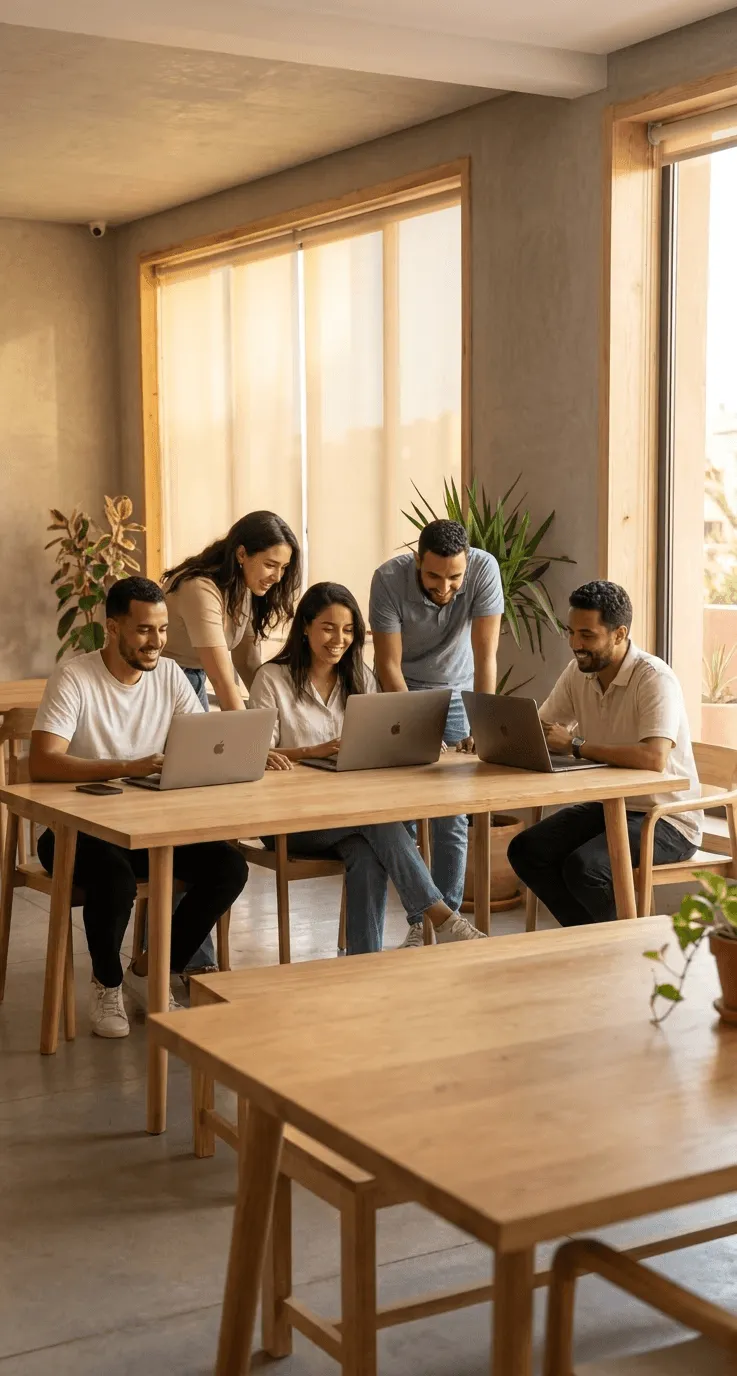 L’équipe fondatrice au travail